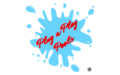 Wymic New Plug n Play Pools logo featuring red script typography on a light blue water splash background.